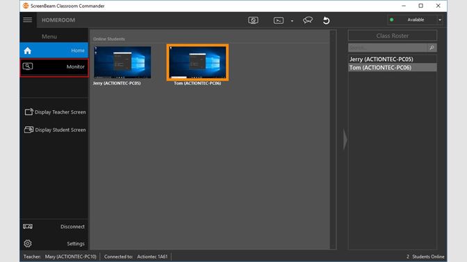 Monitorear dispositivos de estudiantes