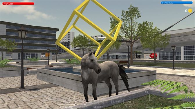 Juego de caballos en la ciudad