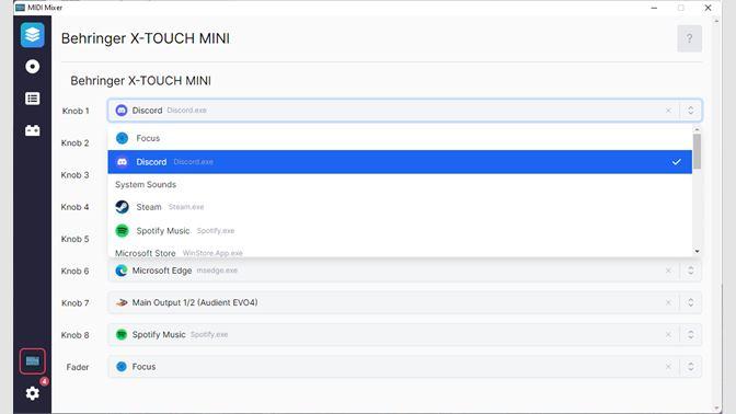 Asigne los faders físicos en su dispositivo para controlar cualquier aplicación o dispositivo en su sistema.