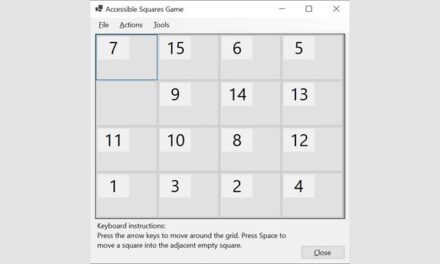 Accessible Squares Game